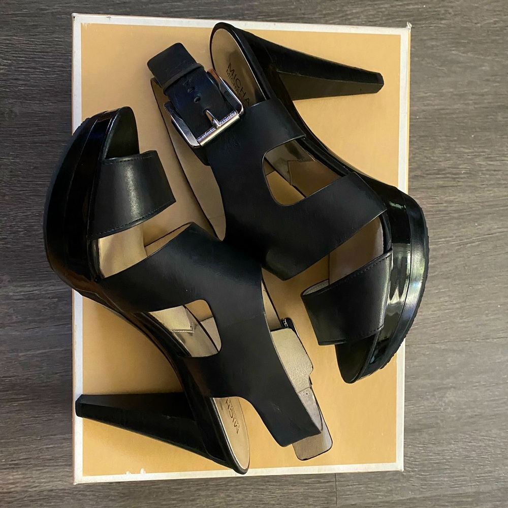 MICHAEL Michael Kors Black Carla Platform Heels